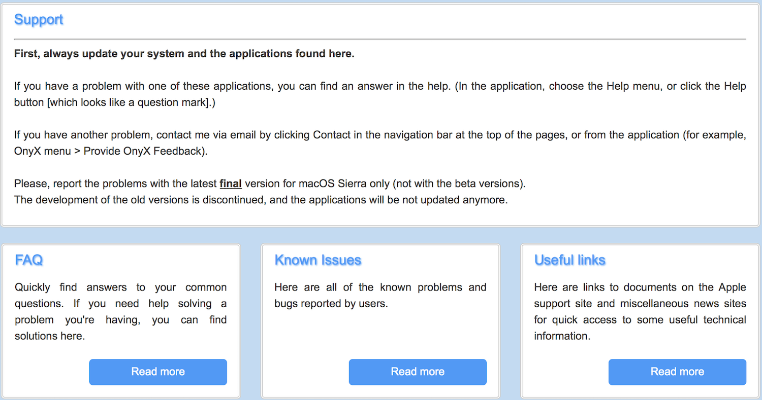 OnyX customer service faq knowledge base