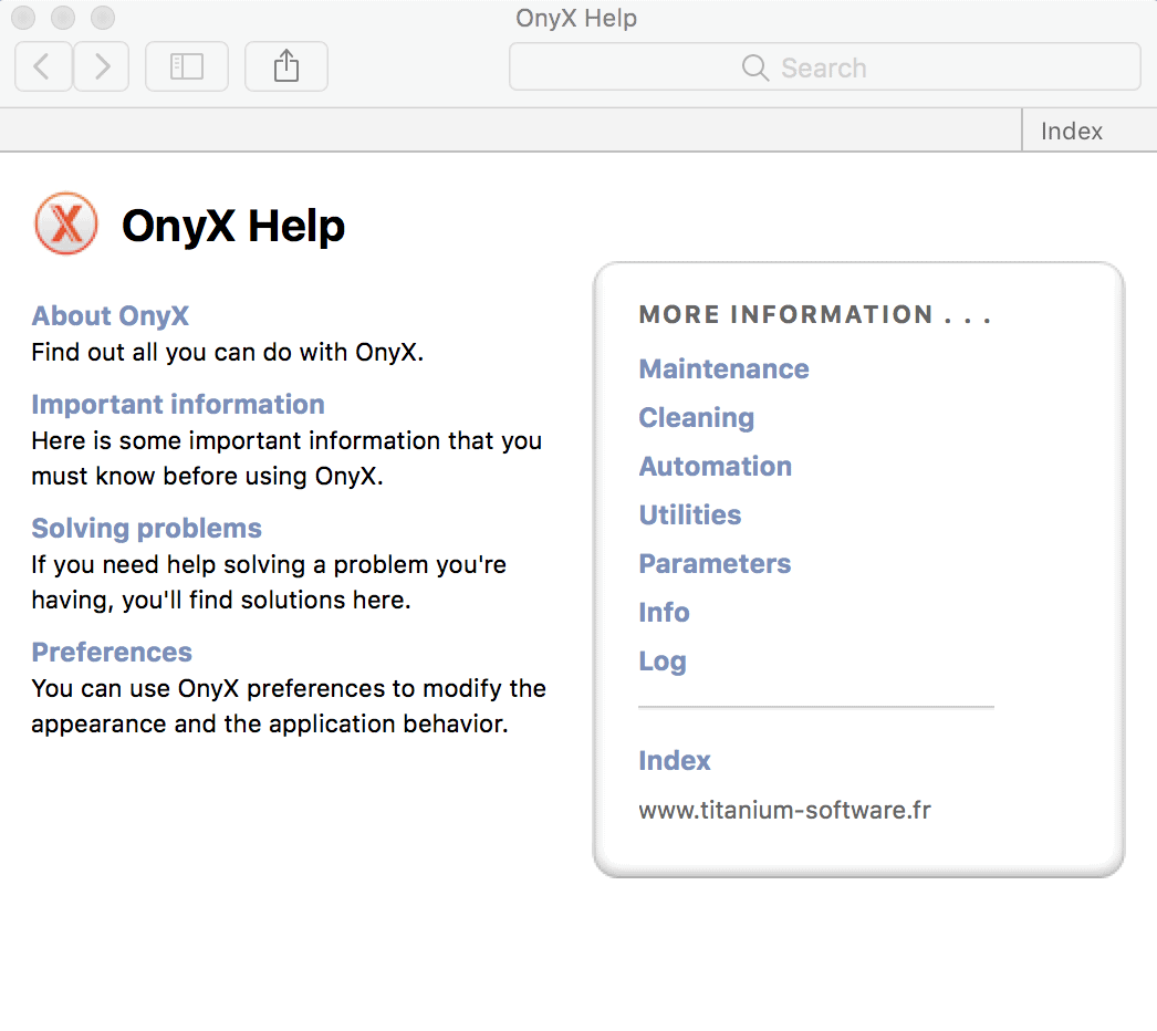 OnyX customer service help file