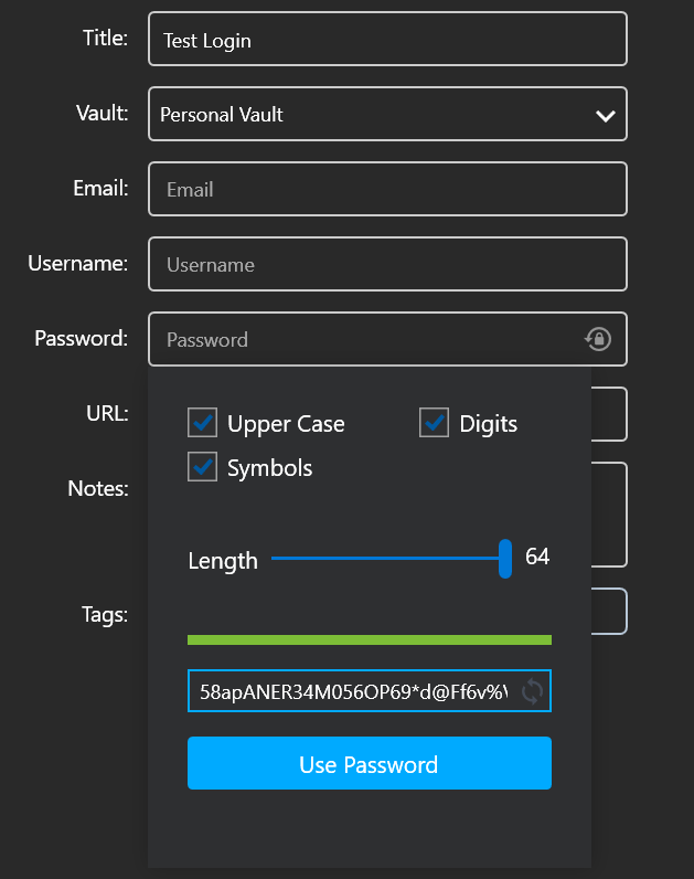 Generating passwords with Passwarden