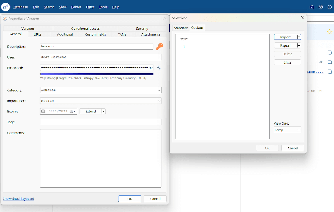 Password Depot custom icons