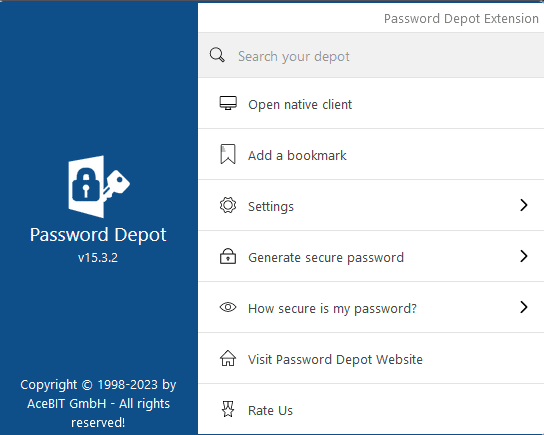 Password Depot browser extension