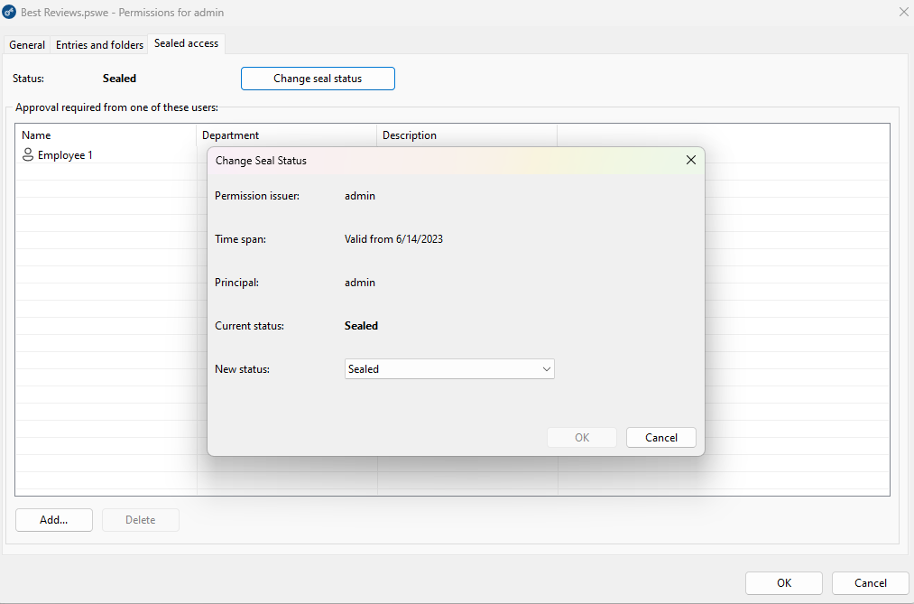 Password Depot sealed access