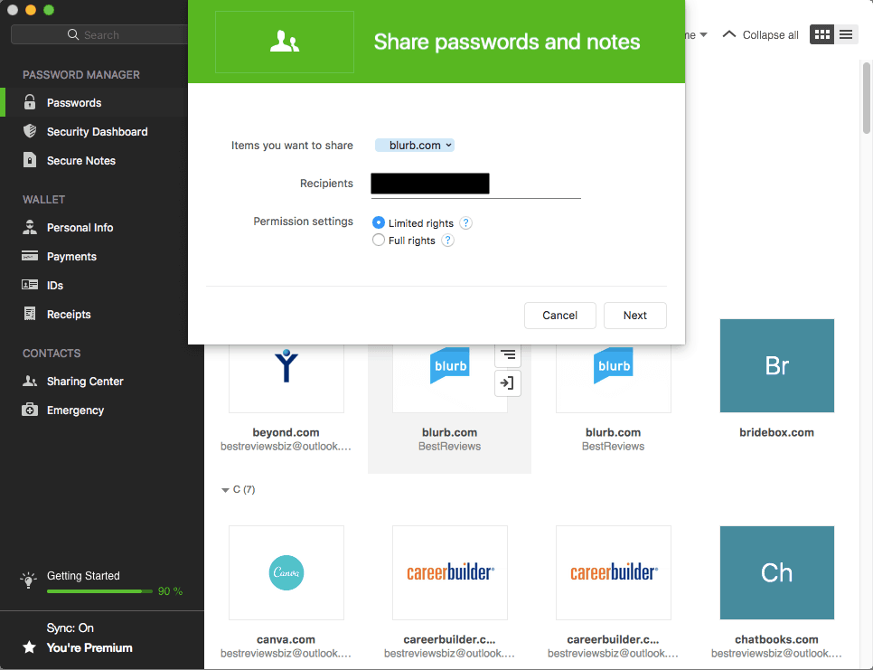 Password Sharing Dashboard