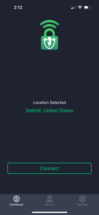 PC Matic VPN iOS interface