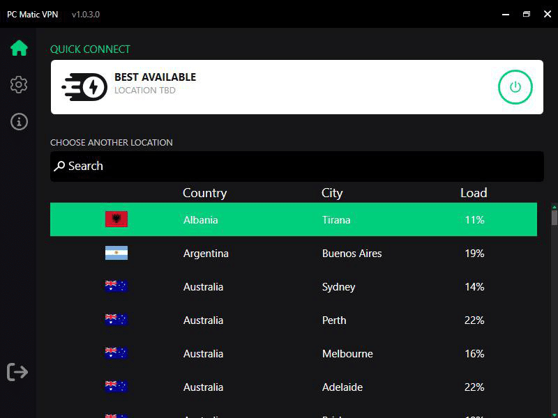 PC Matic VPN windows app best server
