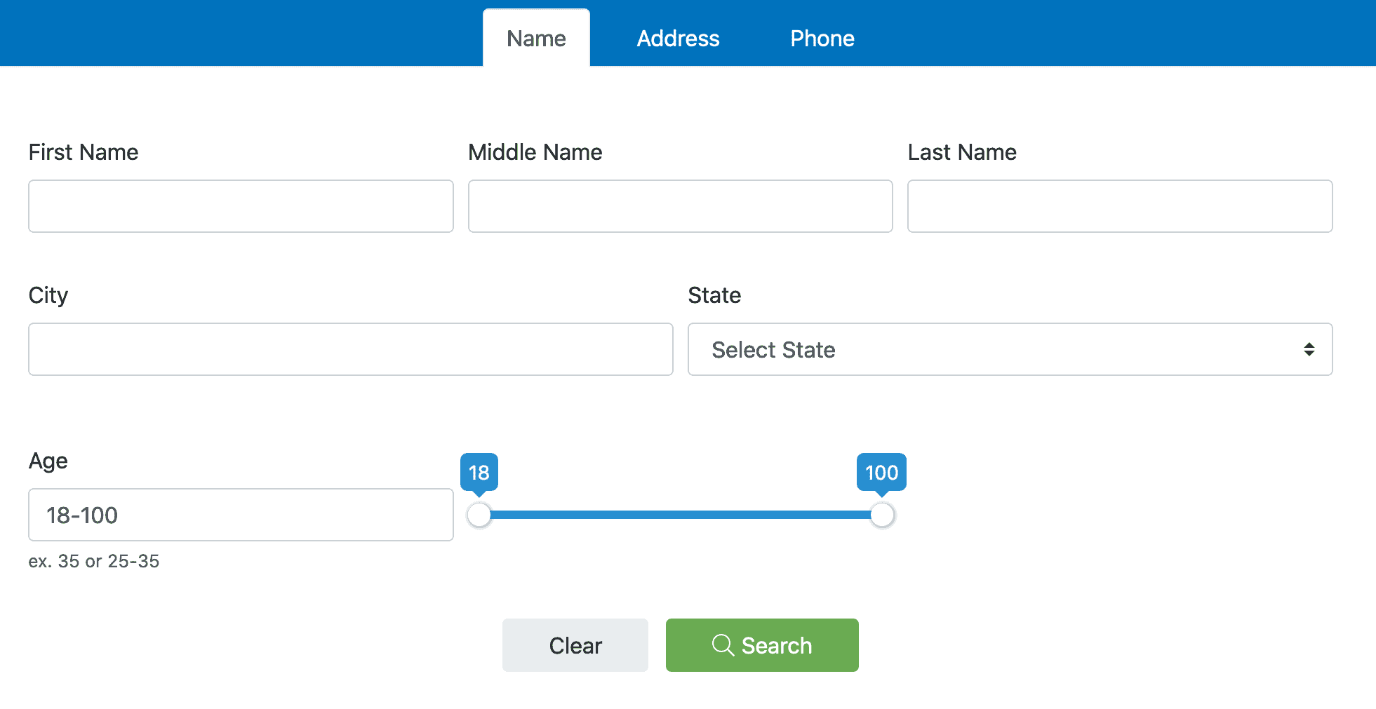 PeopleFinders advanced search