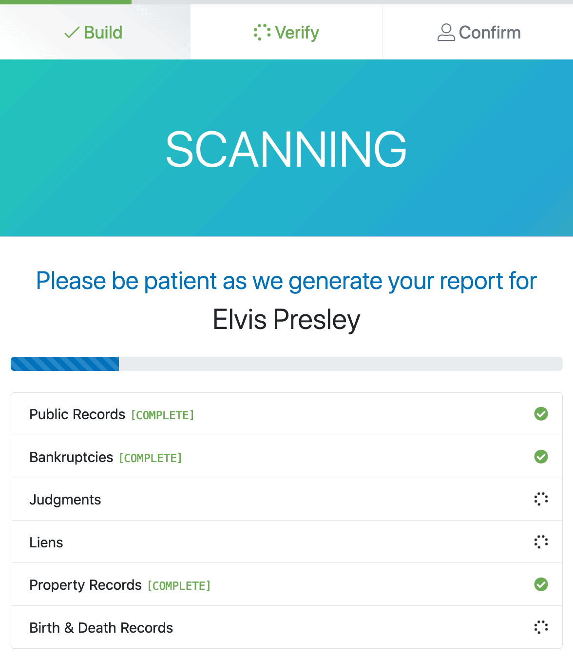 PeopleFinders generating report