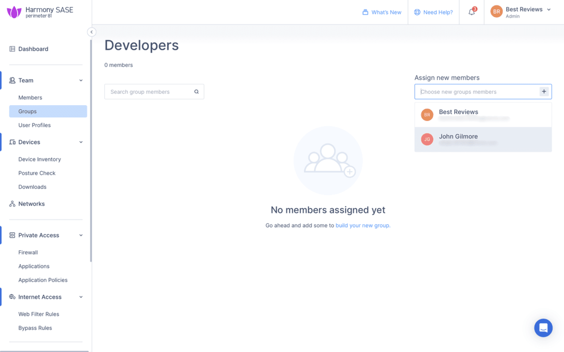 Perimeter 81 assign members