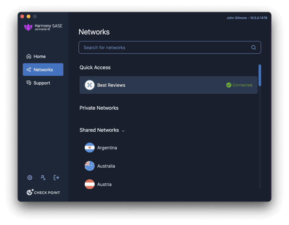 Perimeter 81 client app network