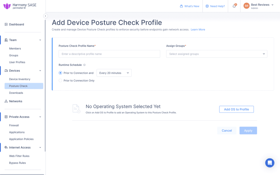 Perimeter 81 device posture check