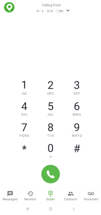 Phone.com mobile app dialer