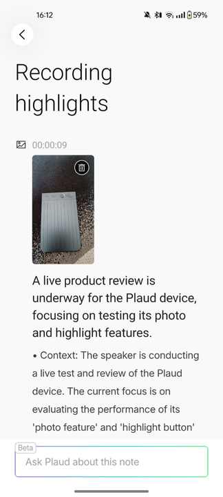 Plaud mobile app add photos