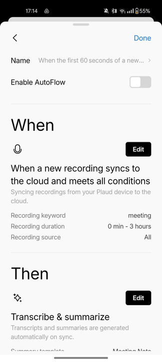 Plaud mobile app autoflow