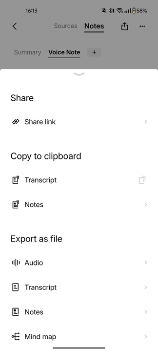 Plaud mobile app share export
