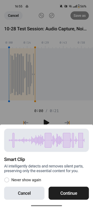Plaud mobile app smart audio editor