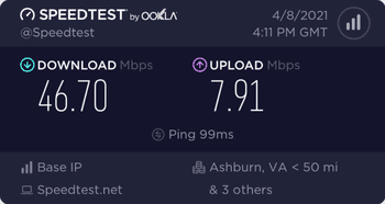 PrivadoVPN U.S. speed test