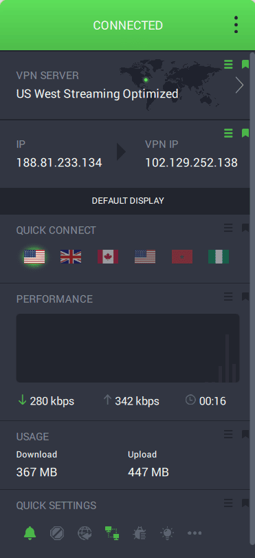 Private Internet Access streaming server