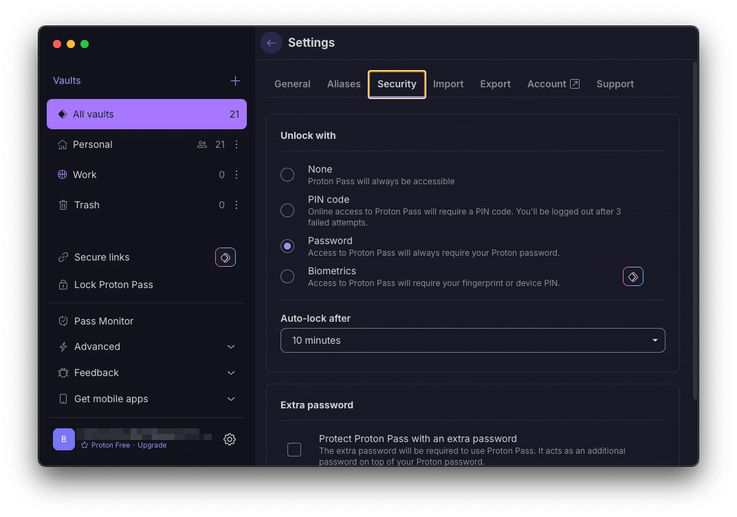 Proton Pass authentication security
