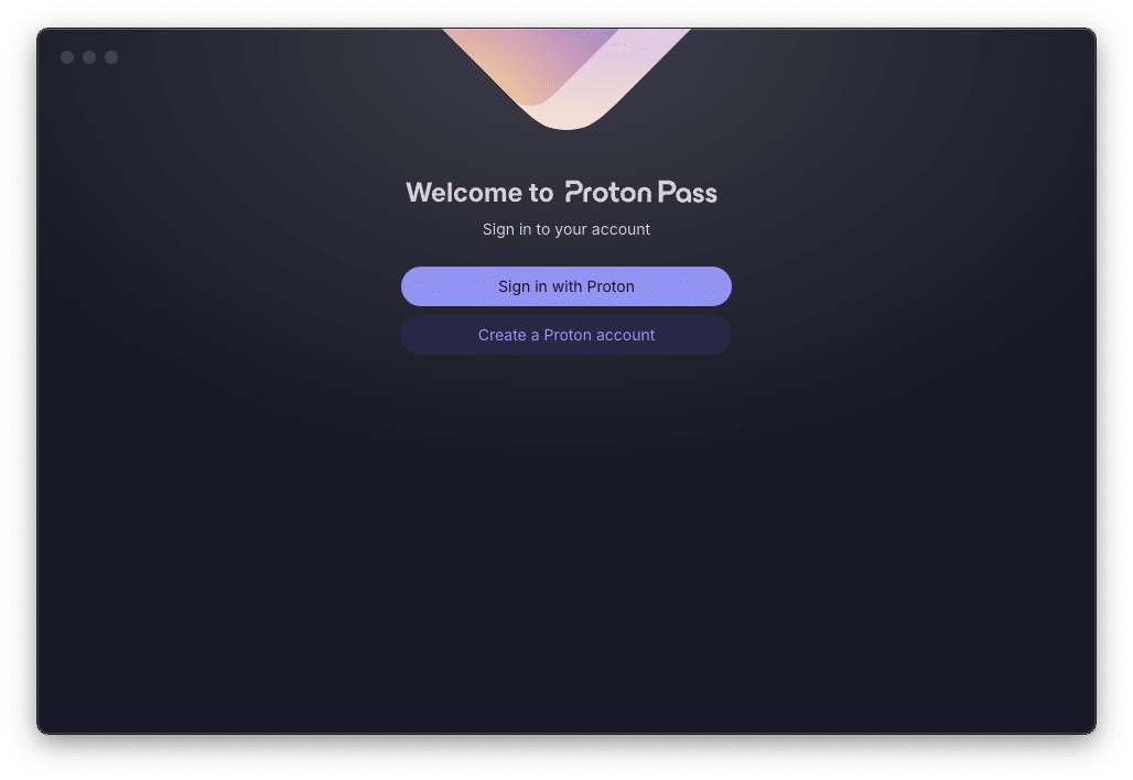 Proton Pass macOS signin