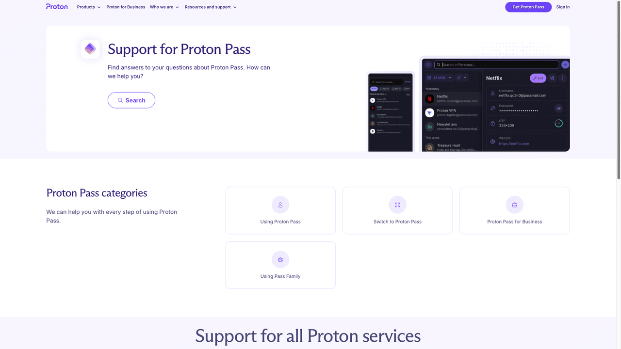 Proton support