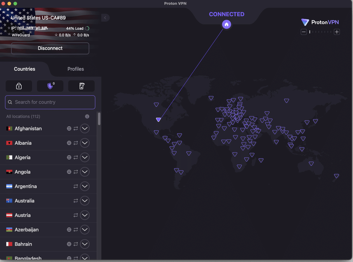Proton VPN macOS app