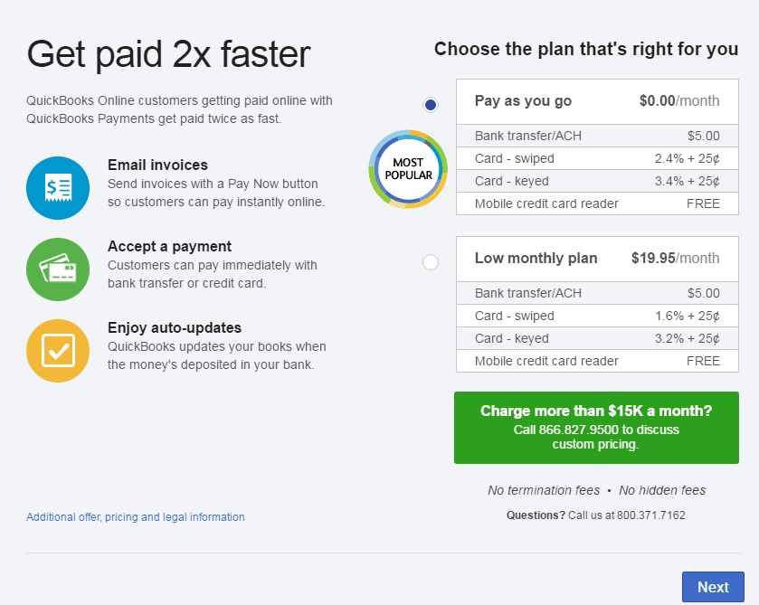 Application for QuickBooks payments