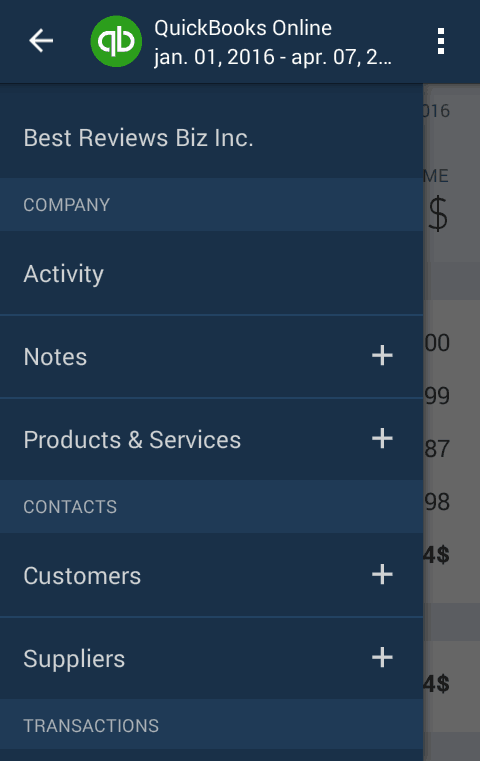 Features of the QuickBooks online app