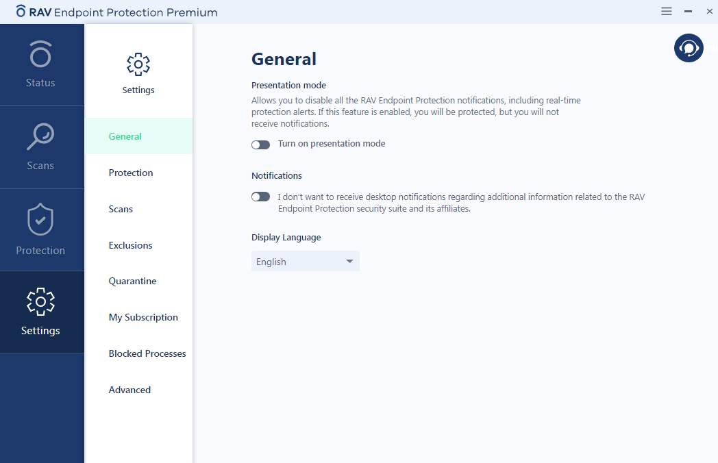RAV Endpoint Protection do not disturb