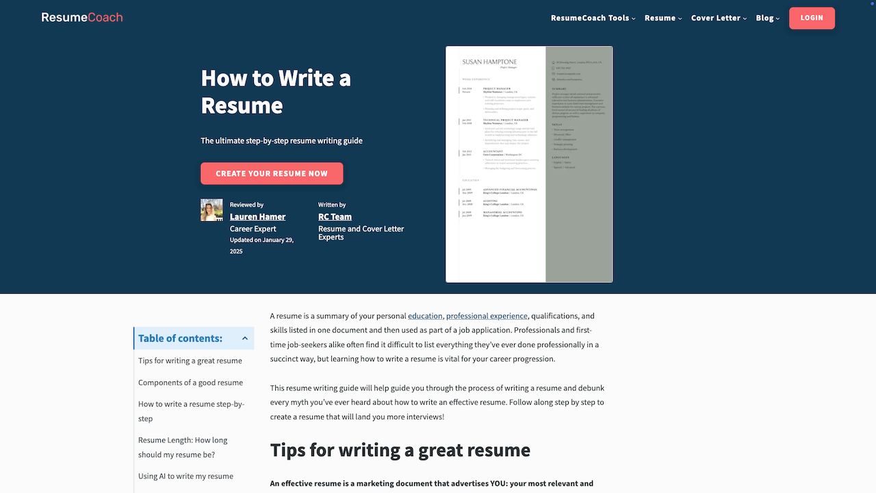Resumecoach career resources