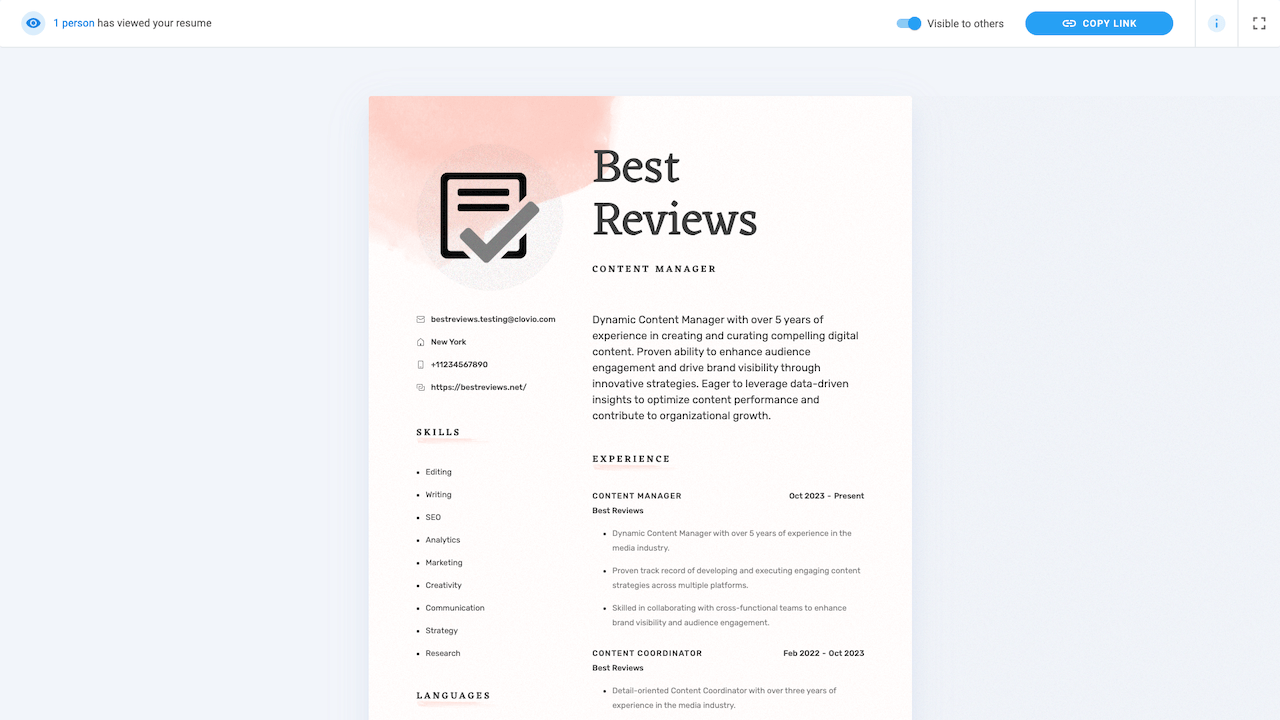 Resumecoach online resume