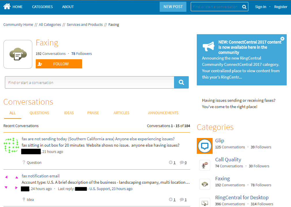 Ringcentral fax support forums