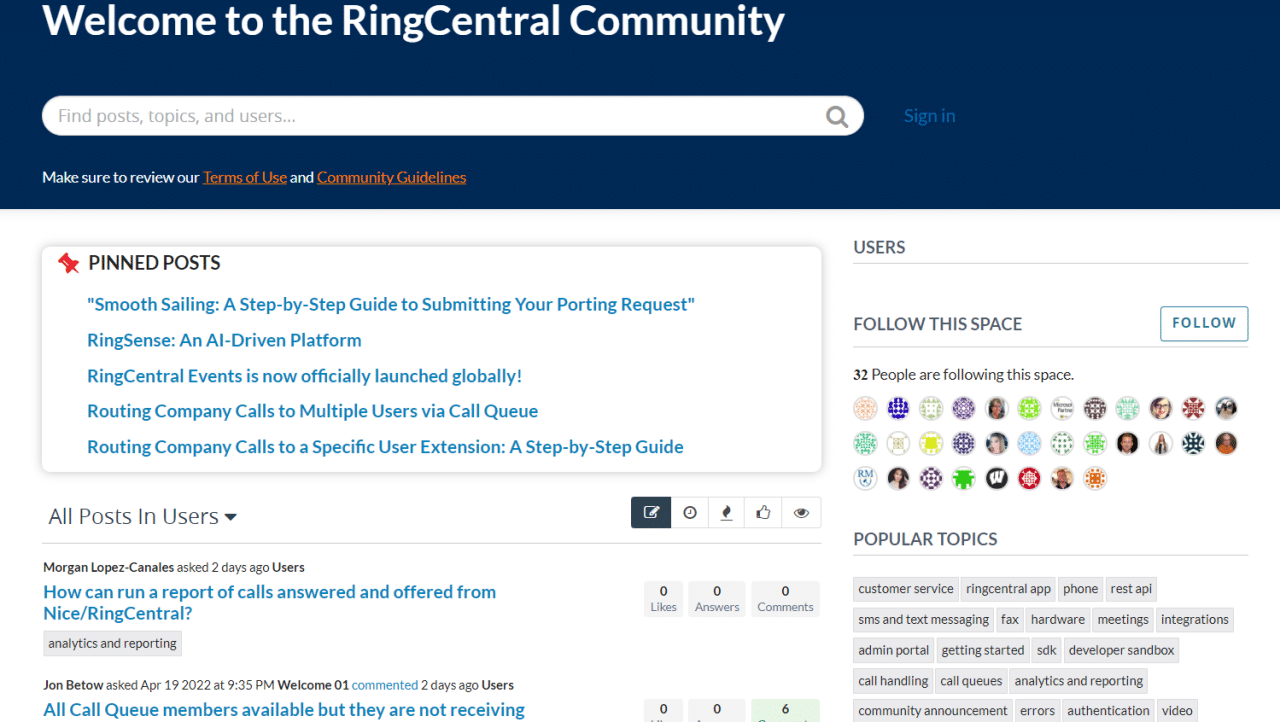 RingCentral forum