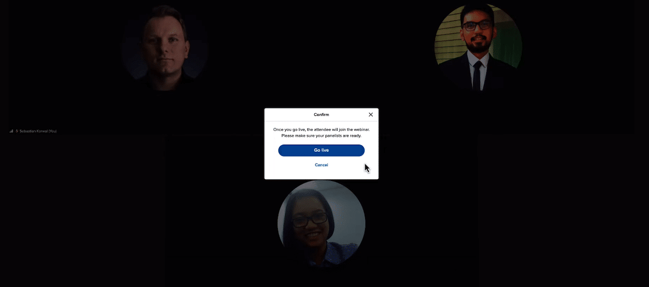RingCentral Webinar backstage