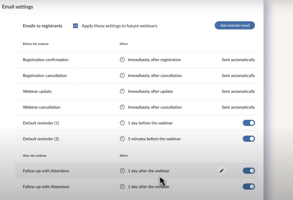 RingCentral Webinar email reminder