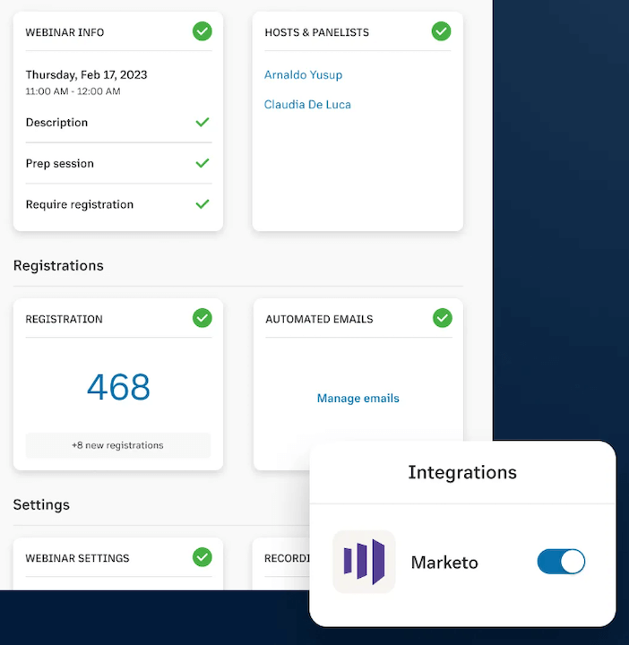 RingCentral Webinar integrations