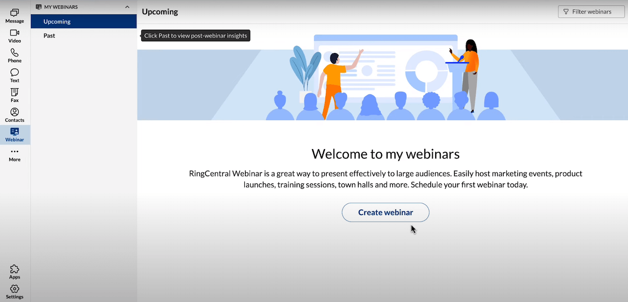 RingCentral Webinar interface