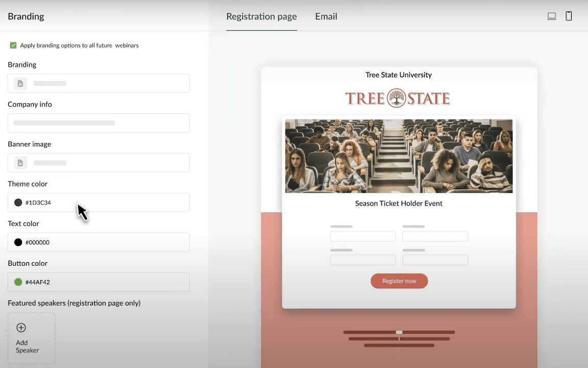 RingCentral Webinar layout