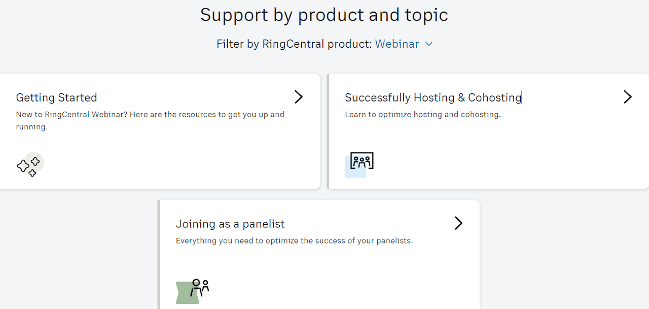 RingCentral Webinar support