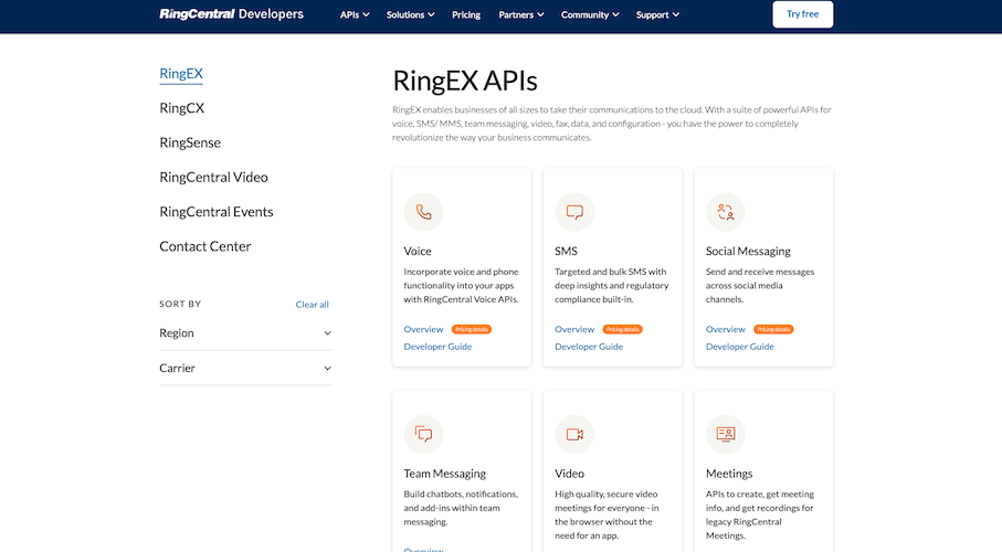 RingCentral RingEX APIs