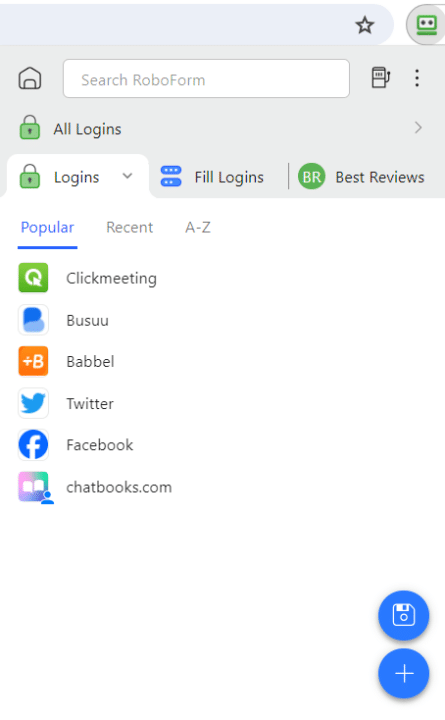 RoboForm browser extension