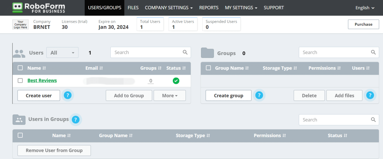 RoboForm management control