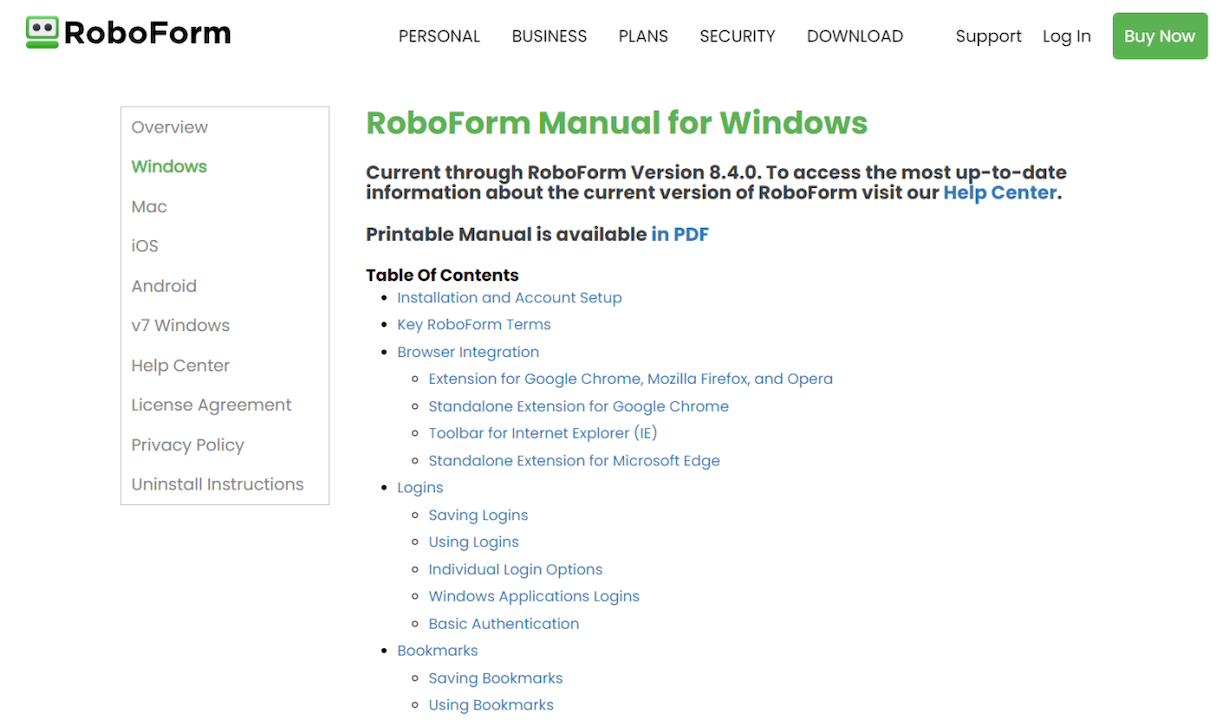 RoboForm manual
