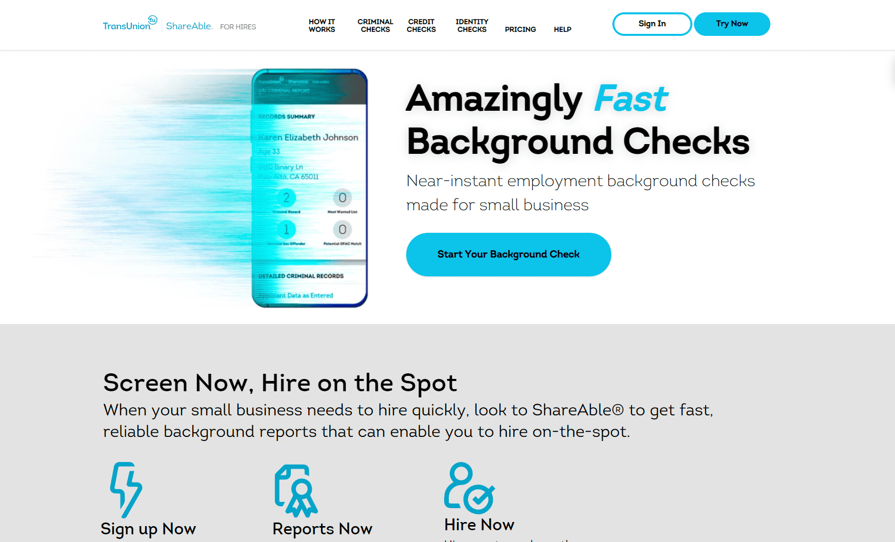 ShareAble For Hires website