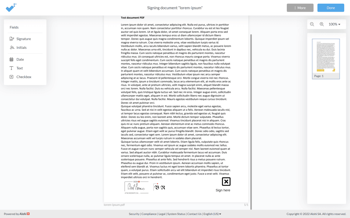 SIGN.PLUS sign document