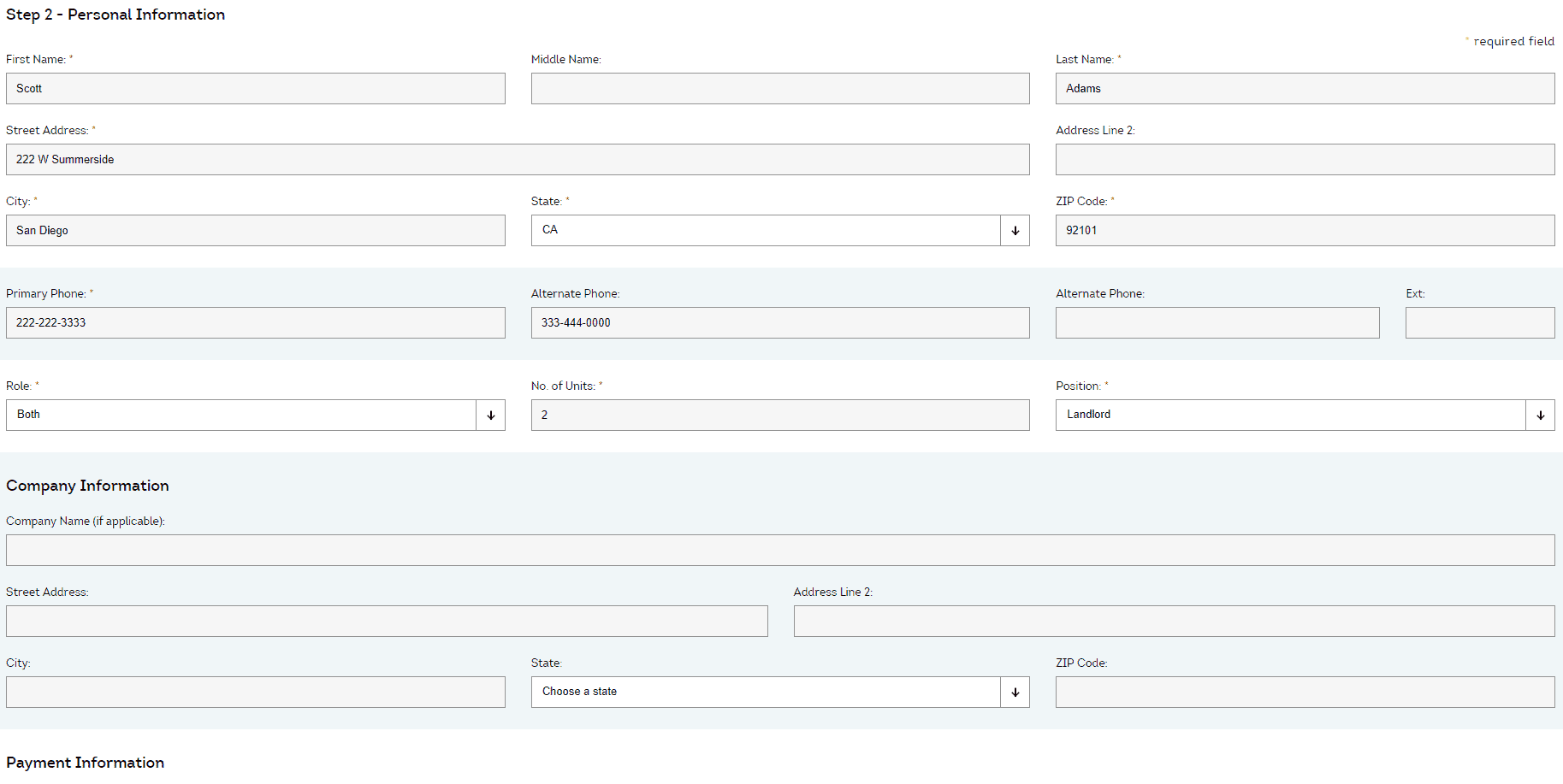 SmartMove sign-up process