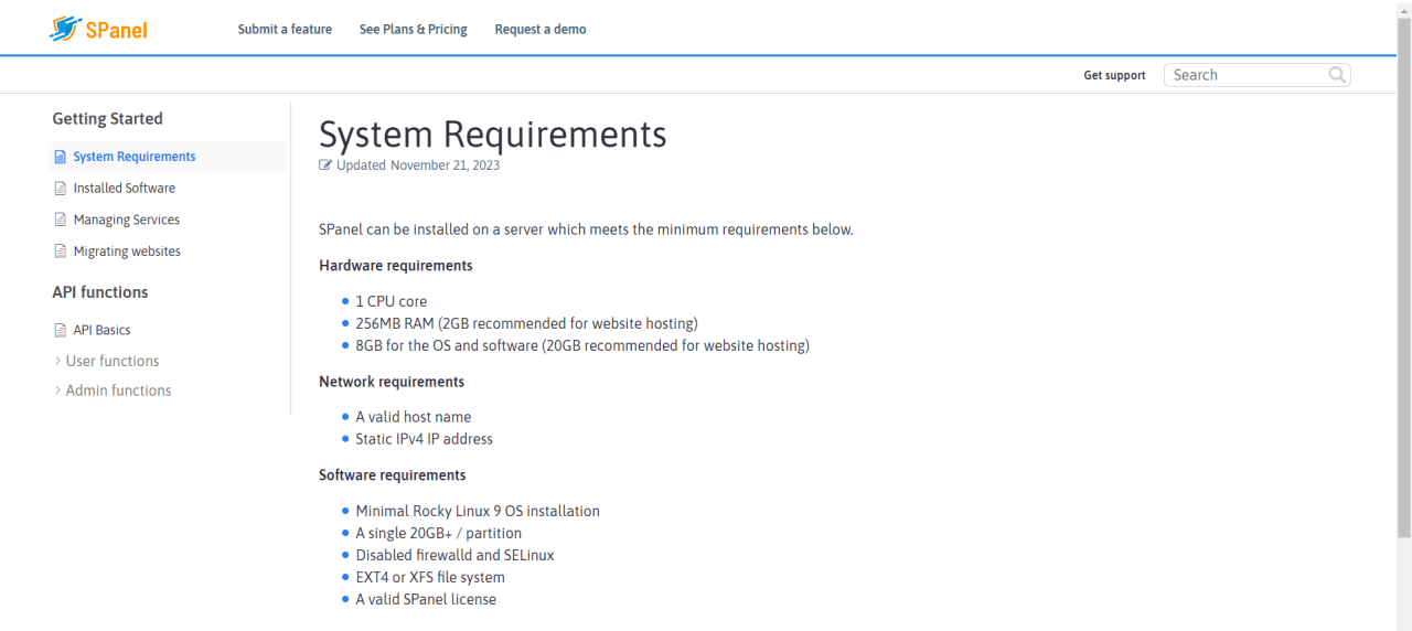 SPanel knowledge base