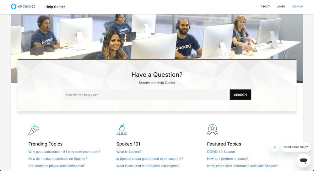 Spokeo help center