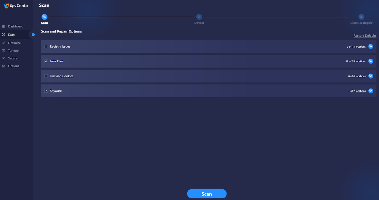 SpyZooka scanning patterns