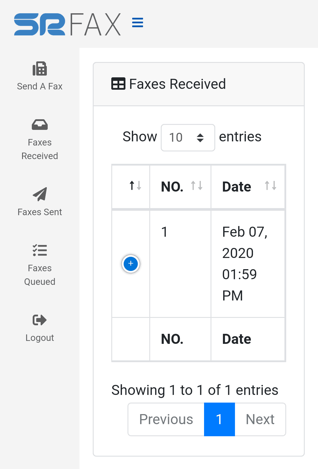 SRFax mobile browser