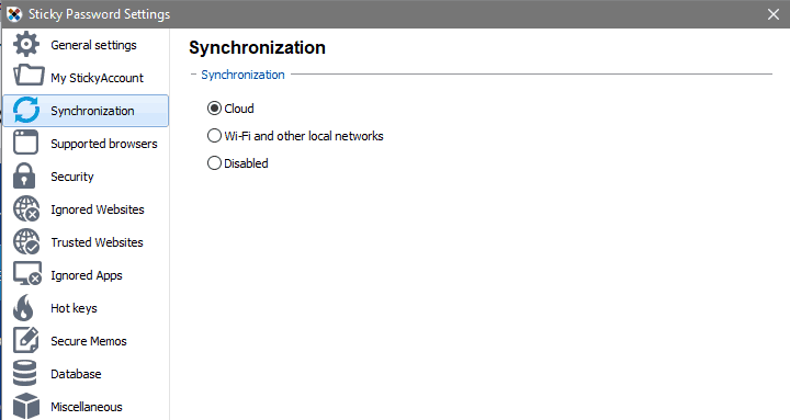 Syncing options